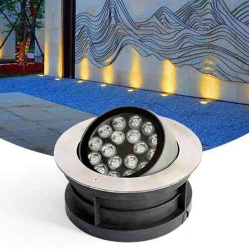 Landscape Lights - Outdoor Buried Lights, AC 220V Stainless Steel LED Round Underground Inground Lamp, IP67 Waterproof Garden Ground Angle Oblique Spot Light, for Garden Led Lights)
