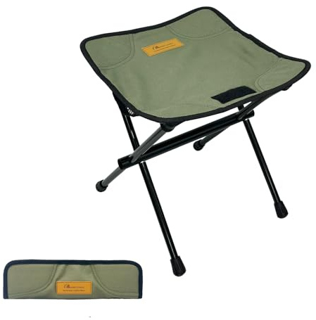 MOON LENCE Collapsible Stool, Compact Aluminum Folding Stool with Storage Bag, Lightweight Camping Stool Small Portable Seat for Camping, Hiking, Fishing, Gardening (Green)