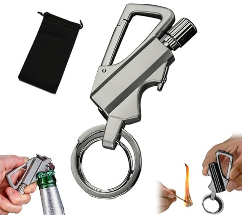 Permanent Match Infinity Lighter with Multitool Keychain, 3 in 1 Keychain Lighter, Metal Unlimited Waterproof Matches, Bottle Opener, Men Gifts