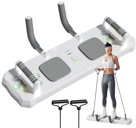 Barra de flexiones | Tabla de gimnasio con temporizador | Tabla de flexiones multifunción antideslizante para ejercicio en casa, fitness y entrenamiento de fuerza
