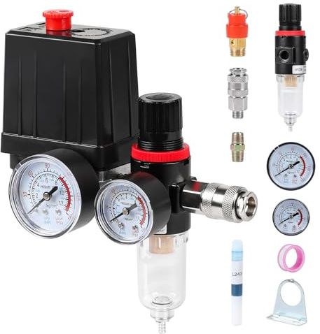 SWAWIS 240 V tryckbrytare kompressor med vattenavskiljare