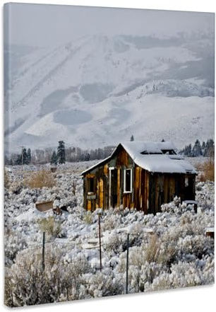 3dRose California, Sierra Nevada Mountains, Mono Basin Abandoned Ranch Cabin Museum Grade Canvas Wrap 11x14