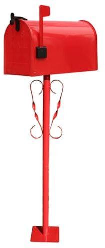 Metal Mailboxes Post-Mount Mailbox for Outside Drop Box Outdoor Weatherproof Post Box with Post Comment Box Stand Letterbox