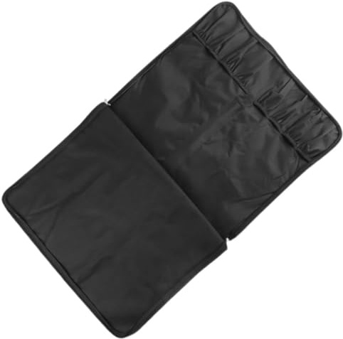 IMIKEYA Sacoche à Couteaux Cuisine Portable en Tissu Oxford Noir avec Bandoulière Réglable pour Camping et Usage Extérieur Pratique