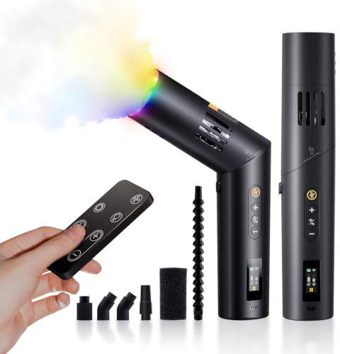 Máquina de Humo, Rollei Maquina Humo Pequeña Smoke Master Pro RGB 40W Portátil Nebulizador con Control Remoto y Batería Smoke Machine para Fotografía Fiesta Boda Efectos Escénicos Máquina-Maquina
