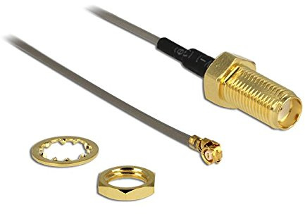 DeLOCK 88816 Koaxialkabel MHF (I-PEX) RF SMA schwarz – Koaxialkabel (MHF (I-PEX), RF SMA, Stecker/Buchse, Schwarz, 50 Ohm, 1 Stück)