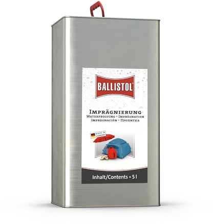 BALLISTOL 25020 Imprägnier-Spray Pluvonin, Textilien, 5 l Kanister | Imprägnierspray, Universal-Imprägnierung, Textilien und Wildleder, Nässeschutz, für Textil und Leder, wasserabweisend