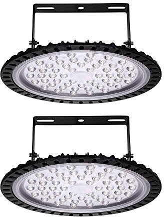 Sararoom 2×200W LED Lámpara de Alta Bahía, 16000LM UFO Focos Led Exterior, IP65 Lámpara Industrial LED Focos Led Interior Techo 6500K Iluminación Comercial Proyector Led para Almacén Fábrica Sótano