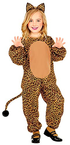 Widmann – Barndräkt leopard, overall och öron, djur, rovkatt, temafest, karneval