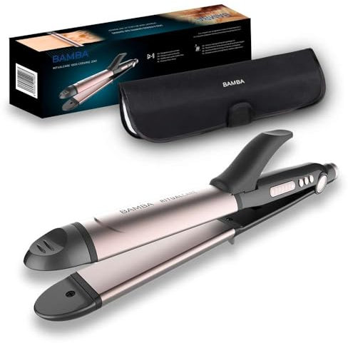 Cecotec Piastra Per Capelli RitualCare 1000 Ceramic 2in1. con Rivestimento di Cheratina e Olio di Argan, Impostazione Della Temperatura 120-220ºC, Spegnimento Automatico, Custodia Termica