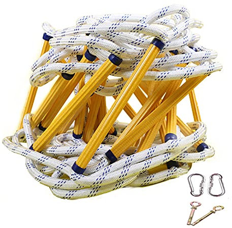 ZXCVBAS Safety Rope Ladders,Emergency Fire Ladder Resistant Safety Rope Escape Ladder with Carabiners,Rope Ladder,Safety Rope Ladder,Escape Ladders,Emergency Ladders,6m/19.68ft