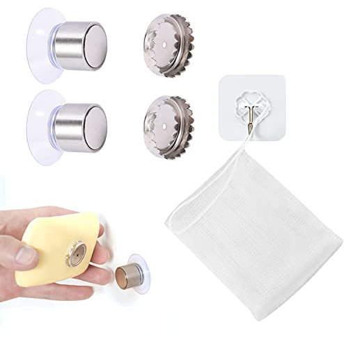 2 x magnetische Seifenhalter, einfaches Design und stabile Befestigung, geeignet für Bad und Küche