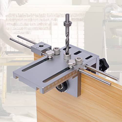 KOLHGNSE 3 in 1 Dübellehre Bohrschablone für Holz Dübel Arbeiten Bohrlehre Lochreihe Dübel Bohrführung 6/8/10 mm