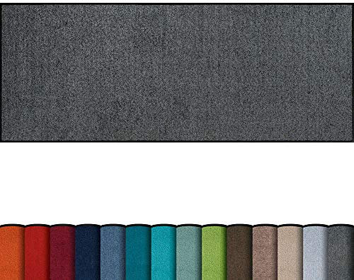 Erwin Müller Fußmatte Mainz, Schmutzfangmatte, Sauberlaufmatte Uni anthrazit Größe 30x100 cm - rutschfest, pflegeleicht, für Fußbodenheizung geeignet (weitere Farben, Größen)