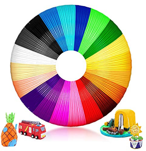 ANCHARA 3D Stift Filament PCL, 20 Farben, je 10M – 3D Pen PCL Filament 1,75mm, 3D Stift Farben Set für Niedrige Temperaturen, 3D Kinder Stift and 3D Druck Stift Zubehör