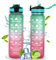 1L Bouteille de Sport Étanche, Bouteille d'eau de Sport Graduée, Gourde avec Paille et Index des Heures, Idéal pour Les Loisirs, Le Fitness, le Vélo et la Randonnée