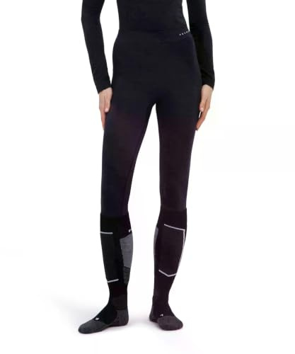 FALKE dam Baslager Underdel Wool-Tech Long W Ti ull funktionsmaterial snabbtorkande 1 del, Svart Black 3000, M