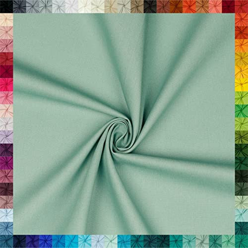 VmG-Store 2m Baumwollstoff Uni 100% Baumwolle Oeko-Tex KEINE Meterware über 70 Farben zur Auswahl (083 I Dunkel Mint)