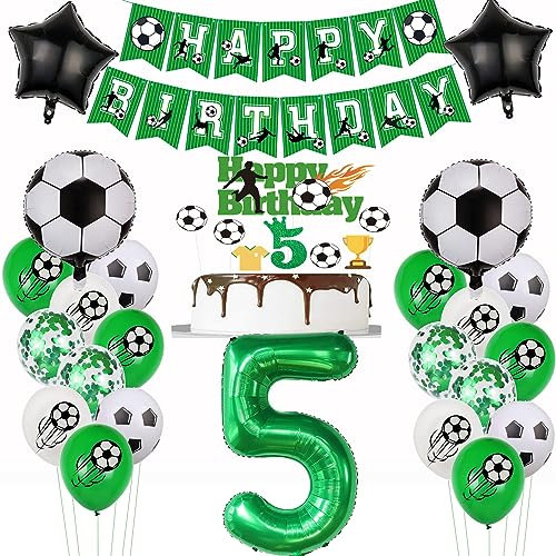 Fußball 5.Geburtstagsdeko Jungen Fußball Luftballon 5. Geburtstag Grün Fussball Geburtstagsdeko Jungen 5 Jahr Fußball Geburtstagsdeko 5 Jahr Luftballon 5. Fußball Deko