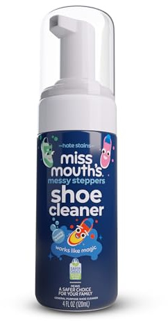 Miss Mouth's Messy Steppers Shoe Cleaner - 4oz Foaming Ready To Use Sneaker Cleaner for Rubber, Canvas, Leather to Remove Dirt, Grass, Scuffs from makers of Miss Mouth's Messy Eater Stain Treater