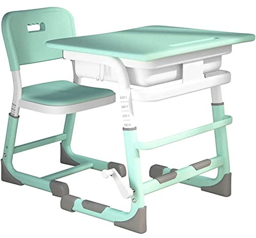 ZUMAHA Stabil Höhenverstellbarer Kinderschreibtisch und Stuhl-Set, Stabiler Schreibtisch mit Metallrahmen, Arbeitstisch für Wohn-/Schlafzimmer, 65 x 45 cm Flexibel