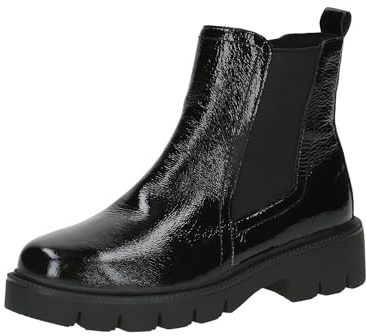 CAPRICE Botas Planas para Mujer 9-25413-43, Cortas al Tobillo, Napa Negra, 37 EU
