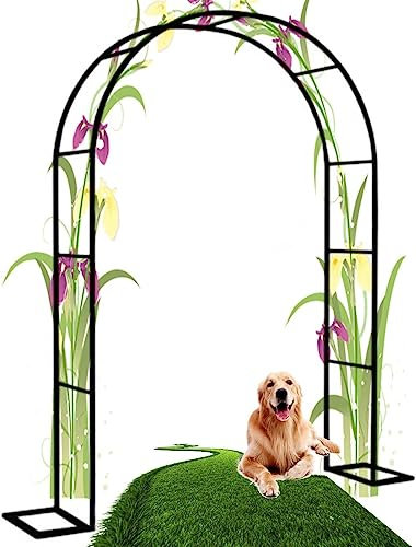 BGGNDZ Arche Jardin Aluminium Largeur, Arche À Rosiers Métal, Filet À Plantes Grimpantes, Filet de Treillis, pour Récolte de Concombres, Légume, Vignes, Plantes Grimpantes,120x220x40CM