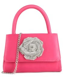 A2ZUKFASHION Pochette da donna in raso con manico superiore, da sera, feste, balli studenteschi, matrimoni, Fucsia