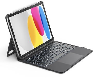 Belkin Pro iPad Keyboard Case with Cradle, Backlit Bluetooth Keyboard, Trackpad Gestures, Magnetic Apple Pencil Storage, QWERTY, Media Shortcuts, for iPad 10.9” 10th Gen, iPad 11” A16, iPad Air 11” M4
