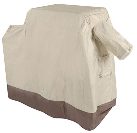 Outdoor BBQ Grill Abdeckhaube 420D Oxford Tuch Wasserdicht Staubdicht Grillabdeckung 104 x 68,5 x 124 cm Beige/Braun