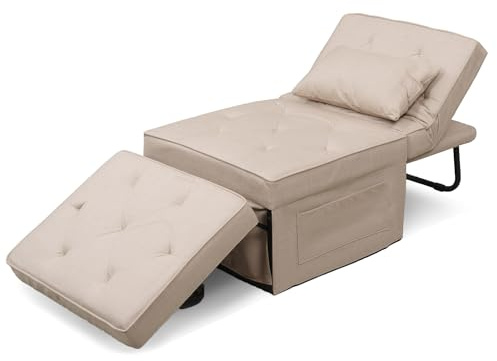 Softa Klappbarer Schlafsessel mit schlaffunktion, 5-Positionen Verstellbar & Bis 300kg Belastbar - Platzsparendes Gästebett 71x191cm für Wohnzimmer, Gästezimmer & Kleine Wohnungen