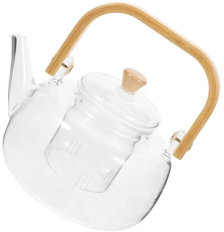 VILLFUL Théière Verre Borosilicaté Avec Infuseur Intégré Pour Cuisson Sur Cuisinière Pot à Thé Transparent Et Léger Pour Maison Et Bureau