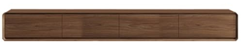 Genérico Mueble de TV Minimalista de Pared de 160/200 cm - Mueble Flotante con cajón y Puerta abatible, Color Nogal - Ideal para salón y Oficina, con gestión Sencilla de Cables y Elegantes soluciones