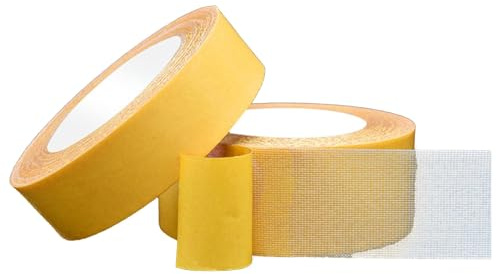 Xiciki 2 Stücke Doppelseitiges Stoffband, 2,5 cm x 10 m, Textilklebeband, Saumband Selbstklebend, Gardinen Kürzen Ohne Nähen, Saumband für Vorhänge für Teppich, Teppichboden, Kunst