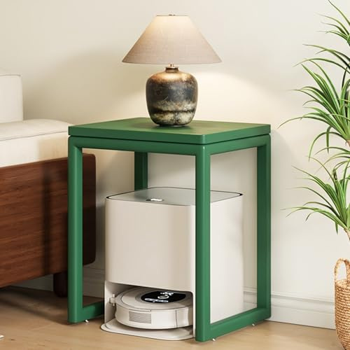 WRYsqbhjyb Modernes Roboter-staubsauger-lagerregal, Staubsauger Roboter Schrank, Beistelltisch, Holzbodentisch-Aufbewahrungsregal für die Einrichtung des Wohnzimmers(Green)