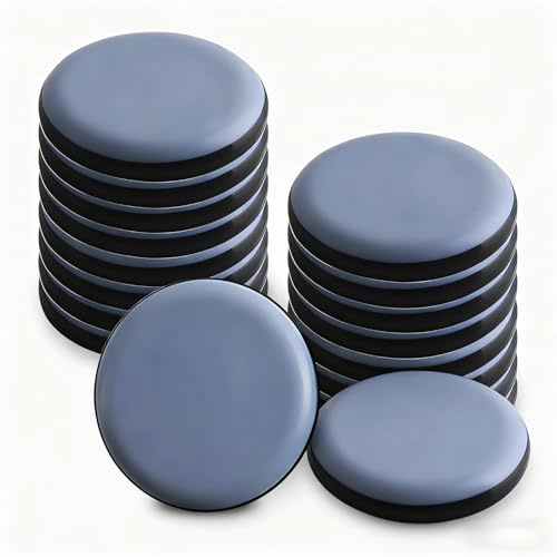 16 Pattini per mobili, 30 mm PTFE Teflon Autoadesivi scorrevoli per mobili, scorrevoli tondi anti-graffio per mobili pesanti e sedie, riduce il rumore protegge Pavimento Parquet Piastrelle, Blu