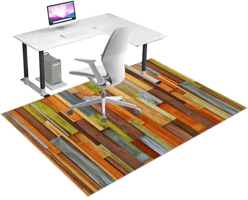 Qesjodfu Alfombrilla para Silla de Oficina Gaming, Alfombra para protección de Suelos Duros, Protector Suelo Silla Ruedas, Tapete para Silla Rodante, Alfombrilla para Silla de Escritorio 140 x 160 cm