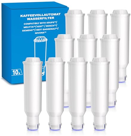 Filswa Vattenfilterpatron för kaffebryggare, ersättning för Melitta filterpatron, Pro Aqua, Nivona vattenfilter, Krups F088 filterpatron, kompatibel med Krups, Jura, Caffeo Solo (12 stycken)