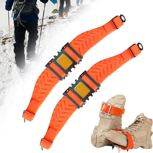 EIS-Spikes für Schuhe Stiefel, Anti-Rutsch Schuhspikes mit 4-Zacken,Universell Ice Grips, Wintertraktion Universal Non-Slip Gripper Spikes Antirutsch Spike zum Überziehen Spazierengehen