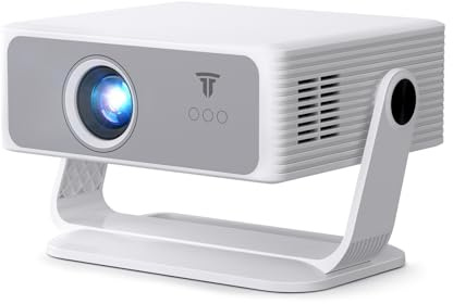 ZDK Proyector 450 ANSI, Mini Proyector 4K con 270° Rotación y Soporte, Autofoco + Corrección Automática 4D Keystone, Apps Integradas, Videoproyector para Móvil/PC/TV Stick, Cine en Casa y Viajes