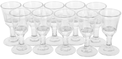 LABRIMP 10 Bicchierini da Shot in Vetro da 10ml, Design Vintage Accattivante, per Cocktail e Liquori in Casa