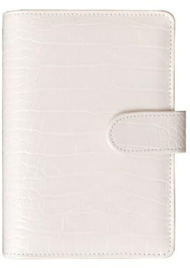 DVMSIEF Anteckningsbok med lösa blad lösa blad anteckningsbok skydd stationär hand ledger planner PU-läder fodral för noteook Binder Journal (vit, A6)