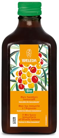 WELEDA Bio Sanddorn-Ursaft, Vitamin C Quelle zur Stärkung des Immunsystems, vitalisiert gegen Müdigkeit & Erschöpfung, Sanddornsaft ohne Zuckerzusatz (1 x 250 ml)