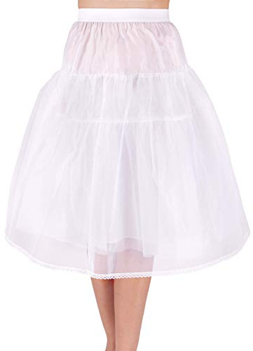 Flora Girl's Hoopless Net Petticoat/Child Underskirt/Bridesmaid Skirt (23.5 Length) White