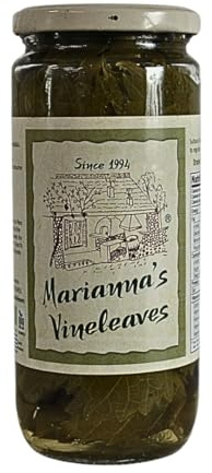 Marianna's Feuilles de Vigne Grecques Bio 200g Égoutté env. 60 Feuilles | Idéales pour Dolmadakia & Recettes Méditerranéennes