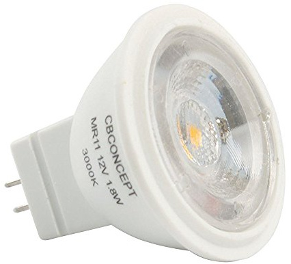 CBConcept UL-Listed MR11 GU4.0 LED Light Bulbs, 2-Pack, 2 Watt, Dimmable 220 Lumen, Warm White 3000K, 36° Beam Angle, 12 Volt, 20W Halogen Bulbs Equivalent, Landscape/Accent/Recessed/Track Lighting