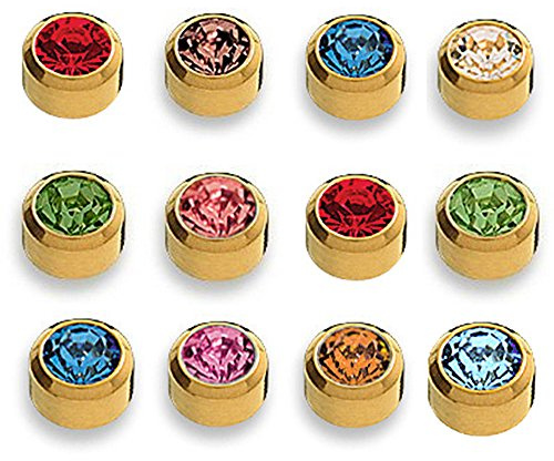 12 Paar STUDEX Medizinische Ohrstecker gelb 12 Farben Ø3,95mm