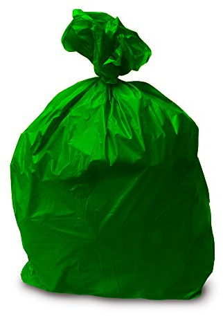 The Chemical Hut® - Bolsas de basura de colores (resistentes con código de color, viene con bolígrafo antibacteriano TCH), Green x50