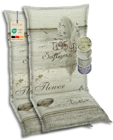 GO-DE Hochlehnerauflage, (L/B): ca. 120x50 cm 2 Auflagen, hellgrau, Taupe, Stone