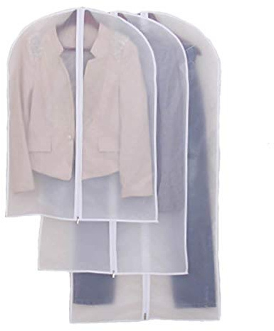 Jazooli Clear Clothes Cover Suit Jacket Dress Garment Hanging Dust Protector Storage Travel Bag Damp-Proof with Zip for Men & Women, 5 Pack, 100cm x 60cm